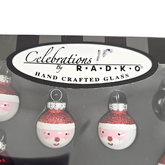 Radco Box of 12 Red and White Snowman and Silver Miniature Ornaments - Missing 6 - Picture 2 of 7